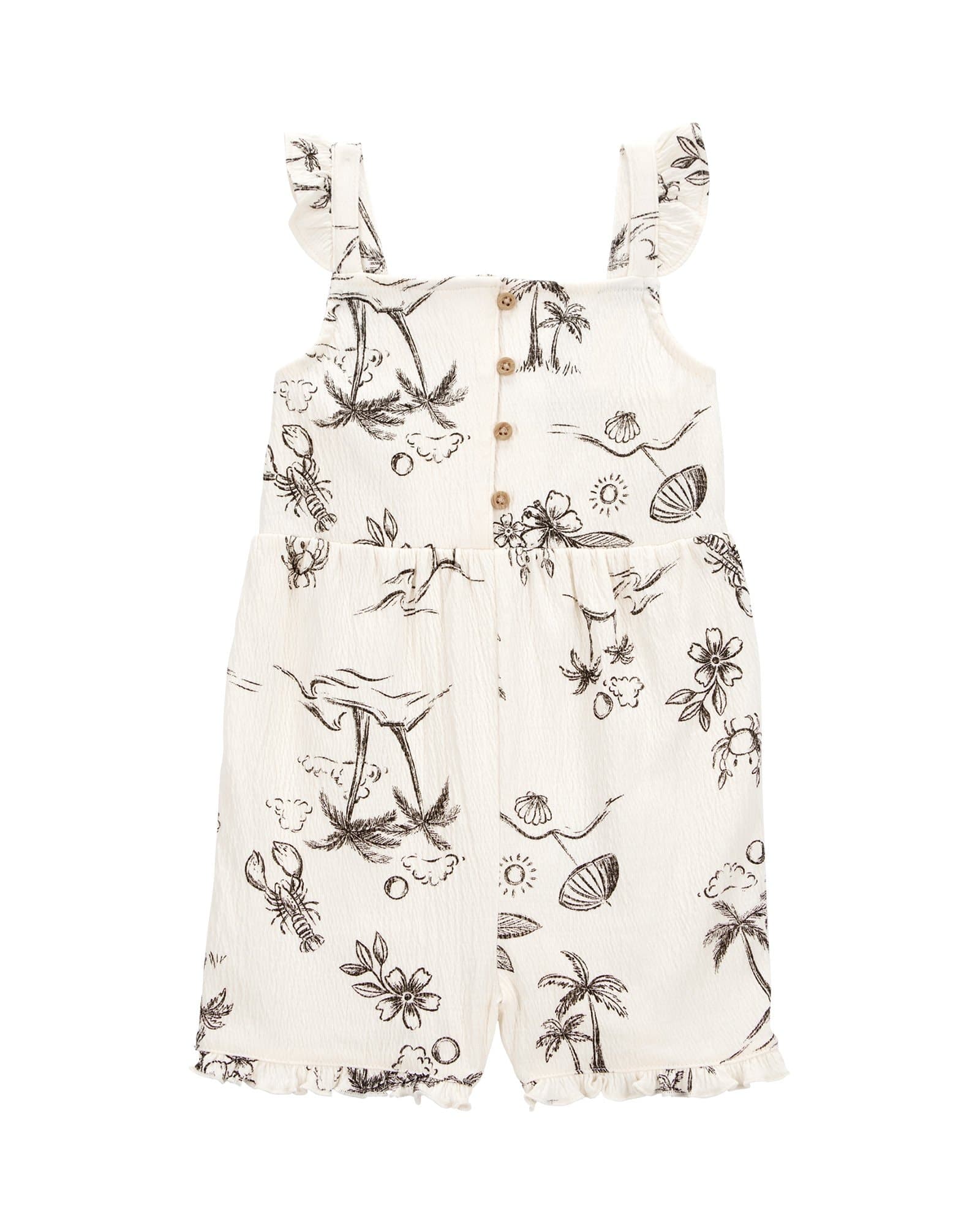 Macaquinho Infantil Praia no Verão Off-White