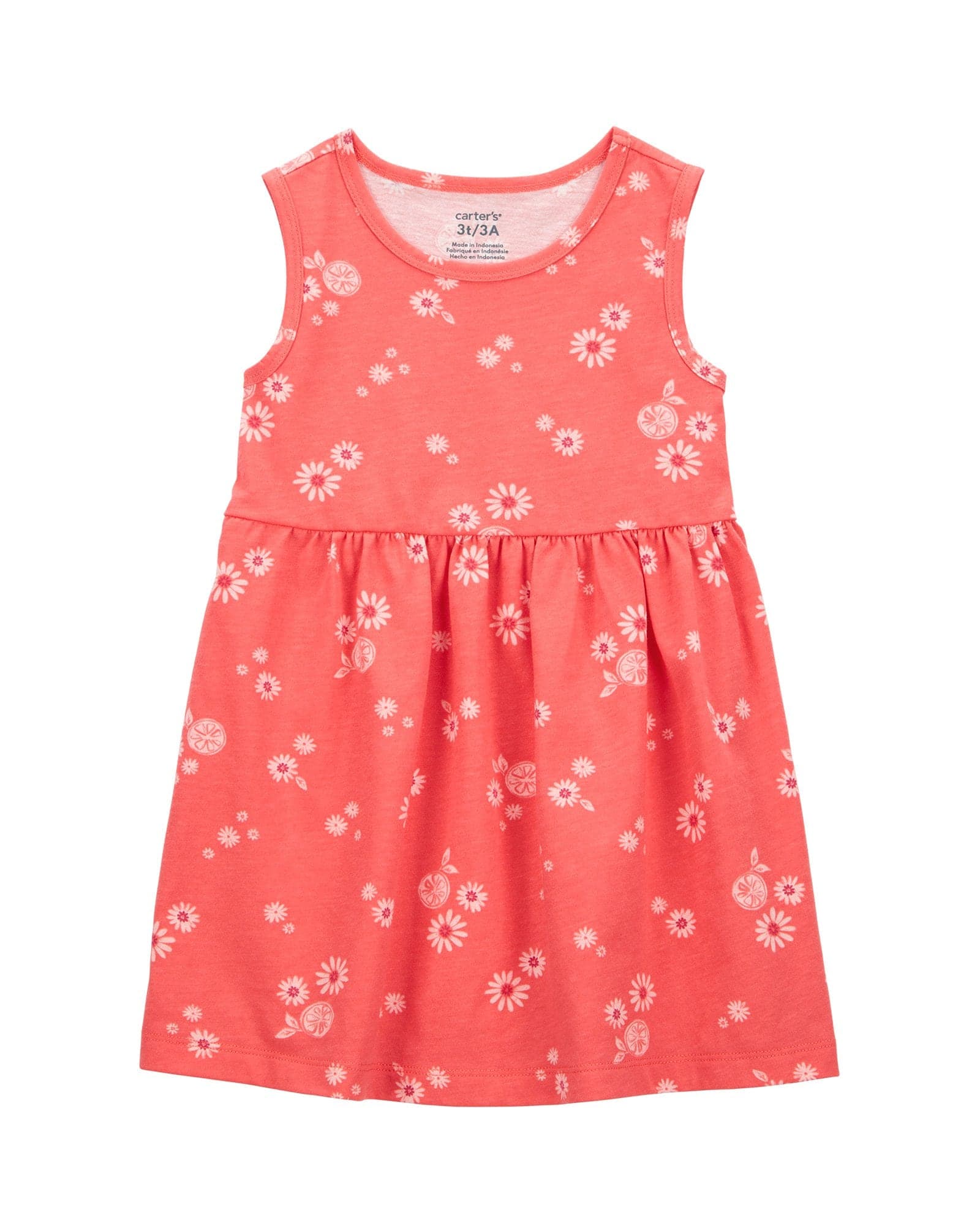Vestido Infantil Evasê Flores do Campo Vermelho